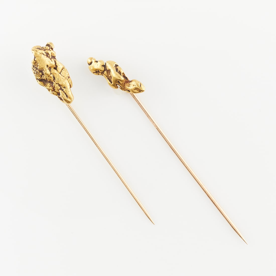 2 Gold Nugget Form Stick Pins (1 of 8)