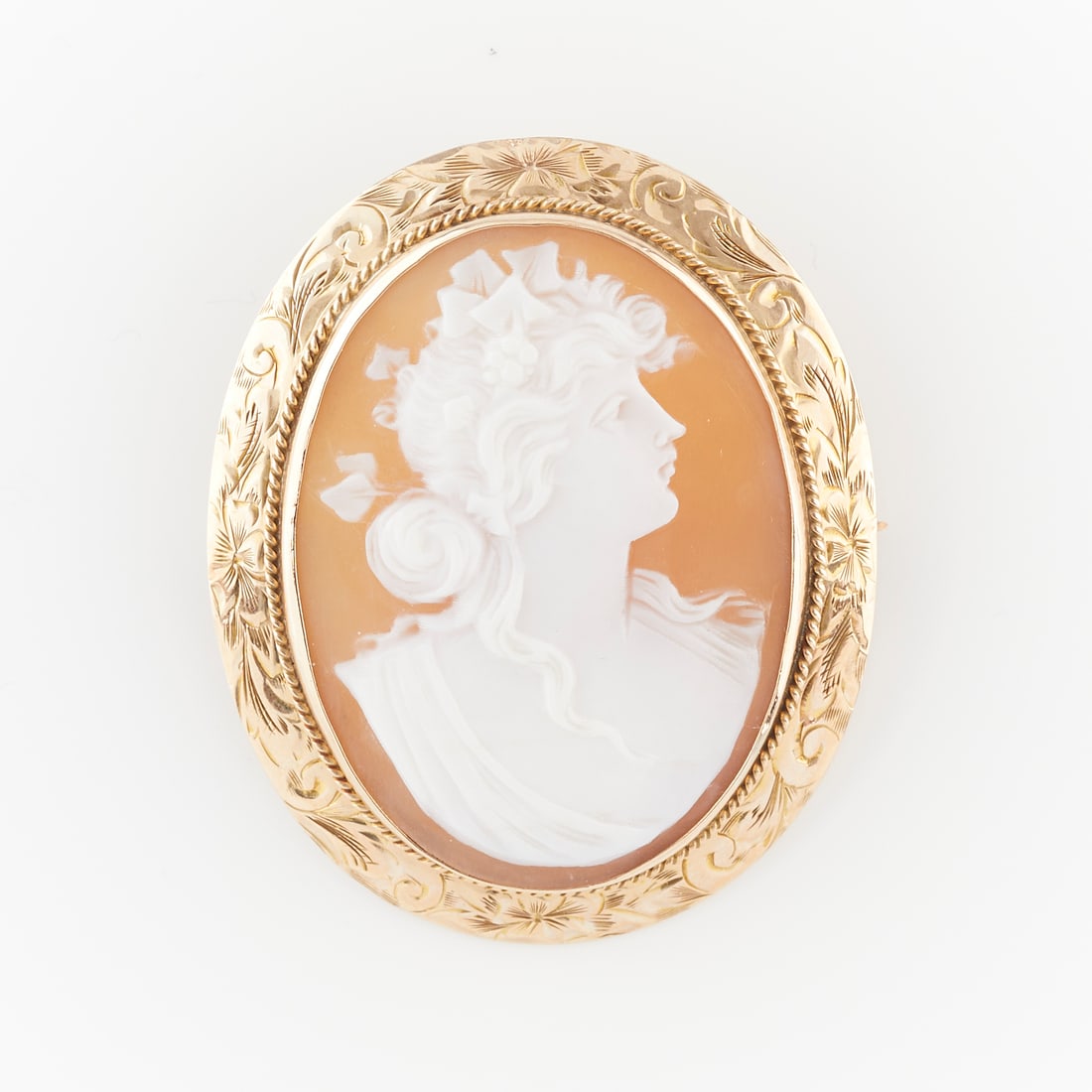 Gold Plated Dionysus Cameo Brooch (1 of 4)