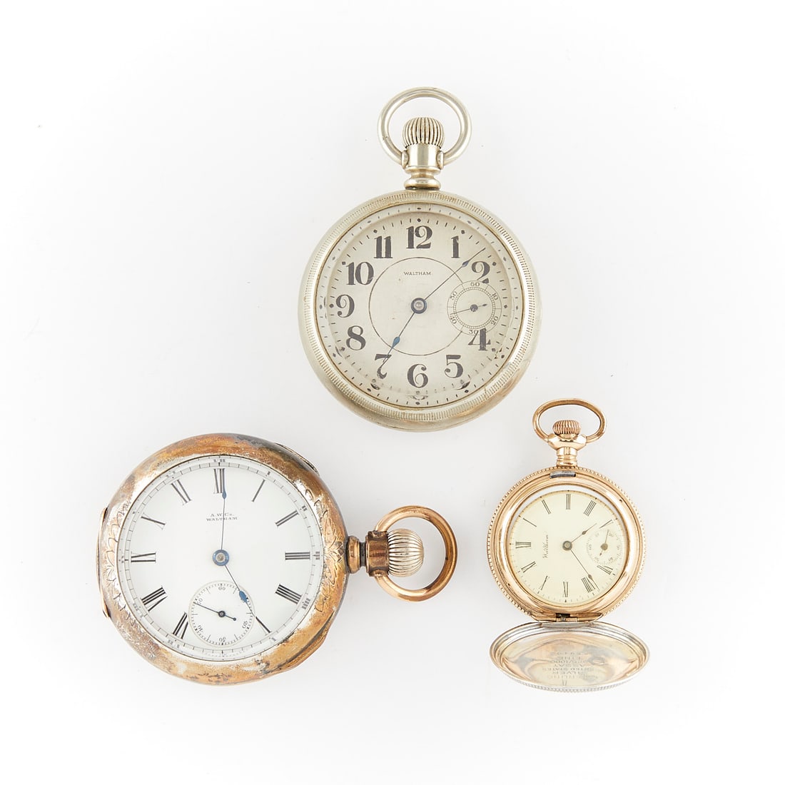 3 Silver Waltham Pocket Watches (1 of 15)