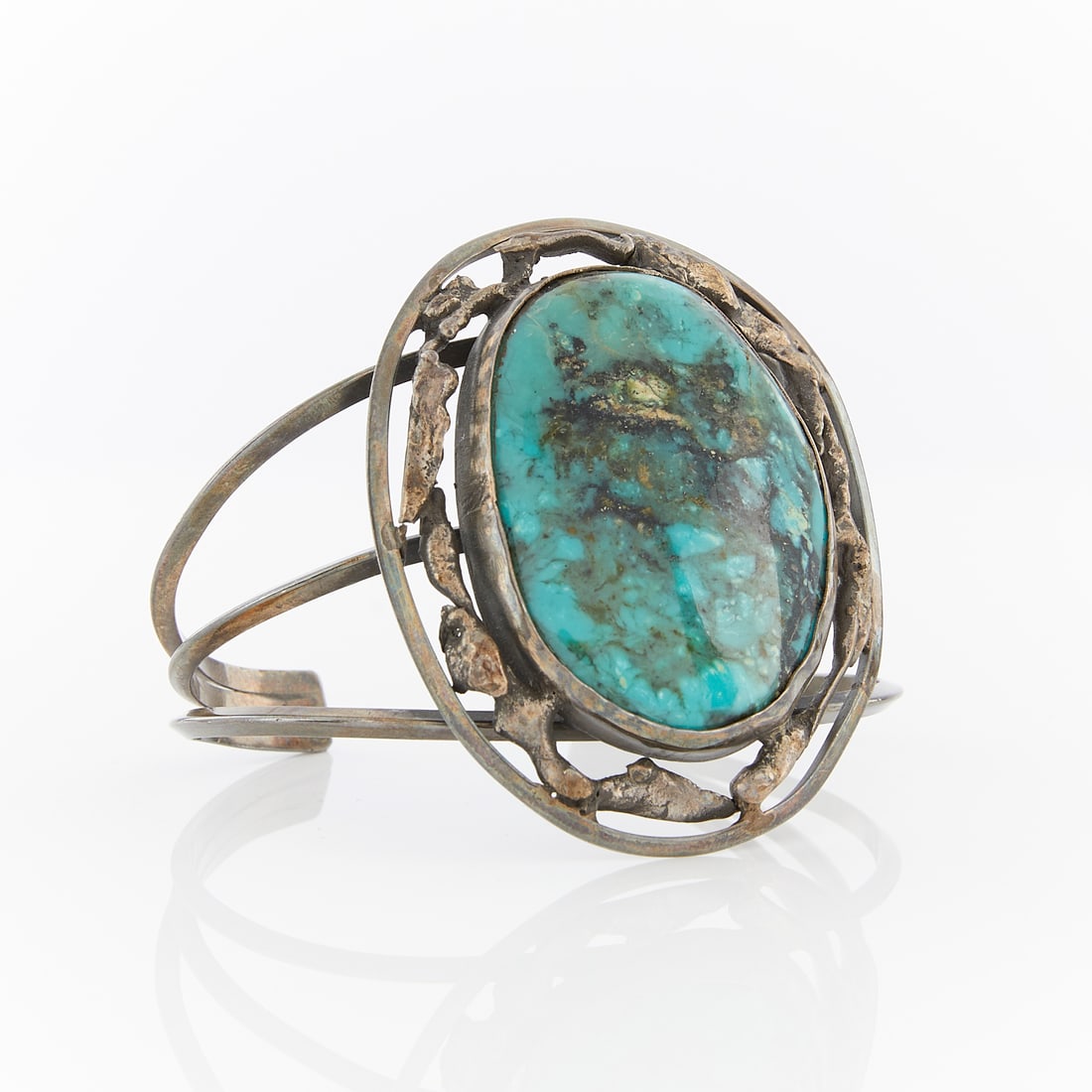 Southwest Cuff Bracelet Set w/ Large Turquoise (1 of 10)