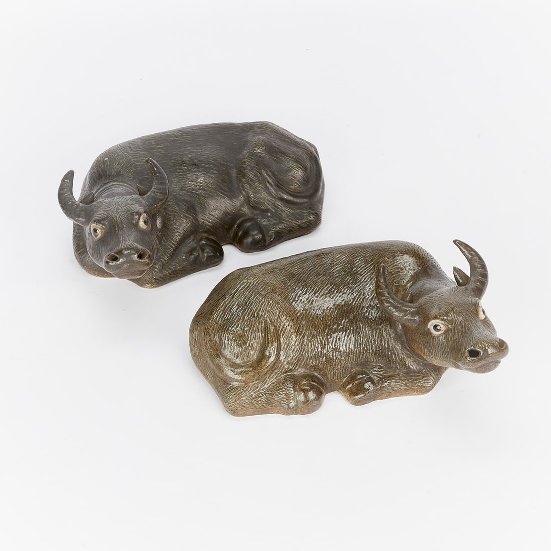 Pair of Antique Chinese Ceramic Water Buffalos (1 of 13)