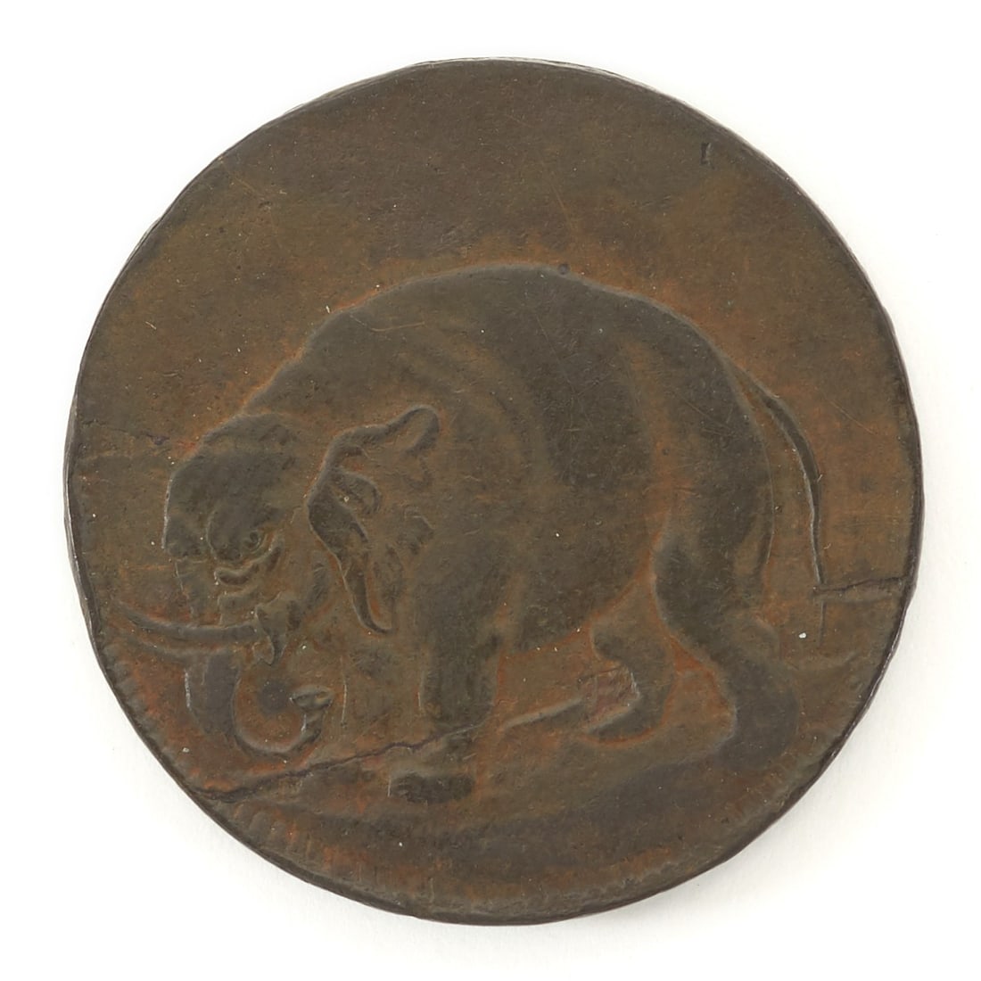 1694 London Elephant Half Penny Token (1 of 2)