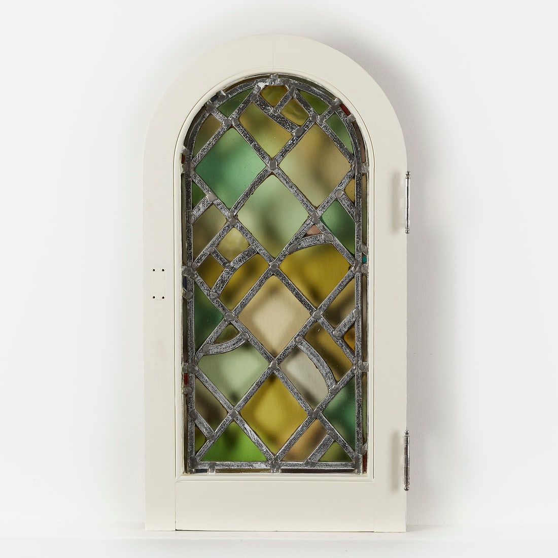 Antique Geometric Stained Glass Arched Window (1 of 8)