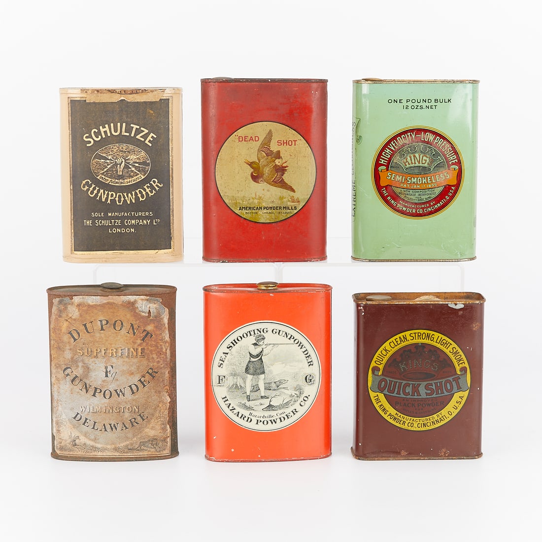 Group of 6 Antique Gunpowder Tins (1 of 11)