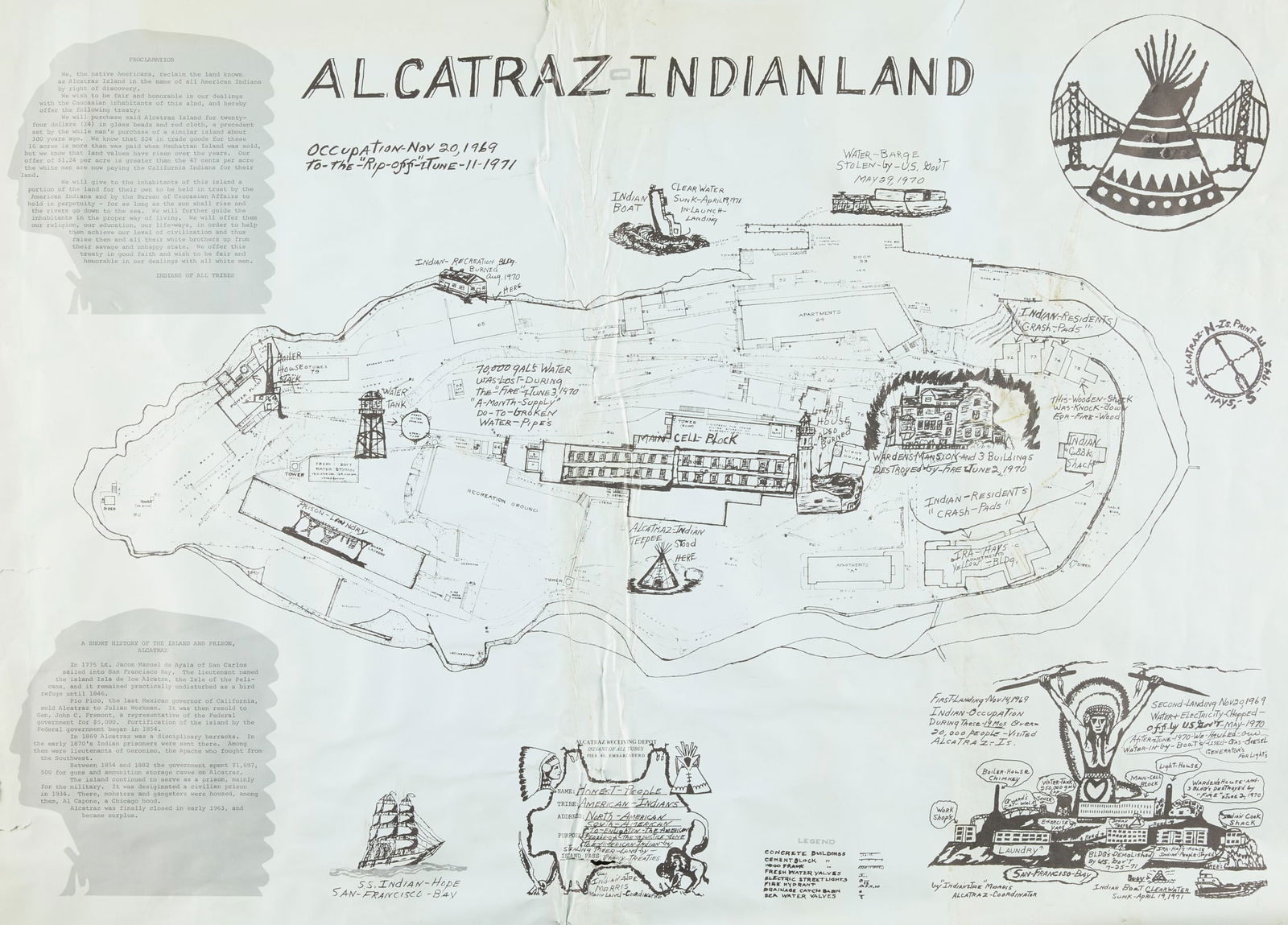 "Alcatraz - Indian Land" Occupation Protest Flyer (1 of 8)
