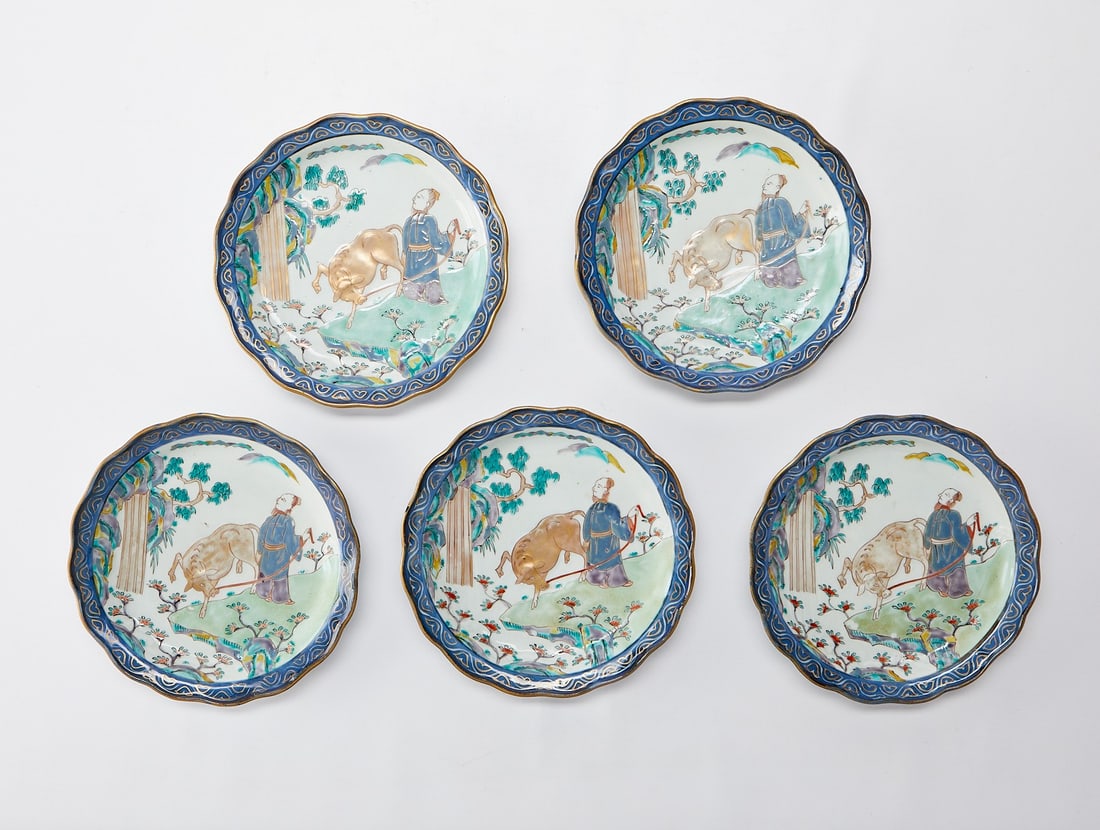 Set 5 Japanese Kutani Ware Porcelain Dishes (1 of 7)