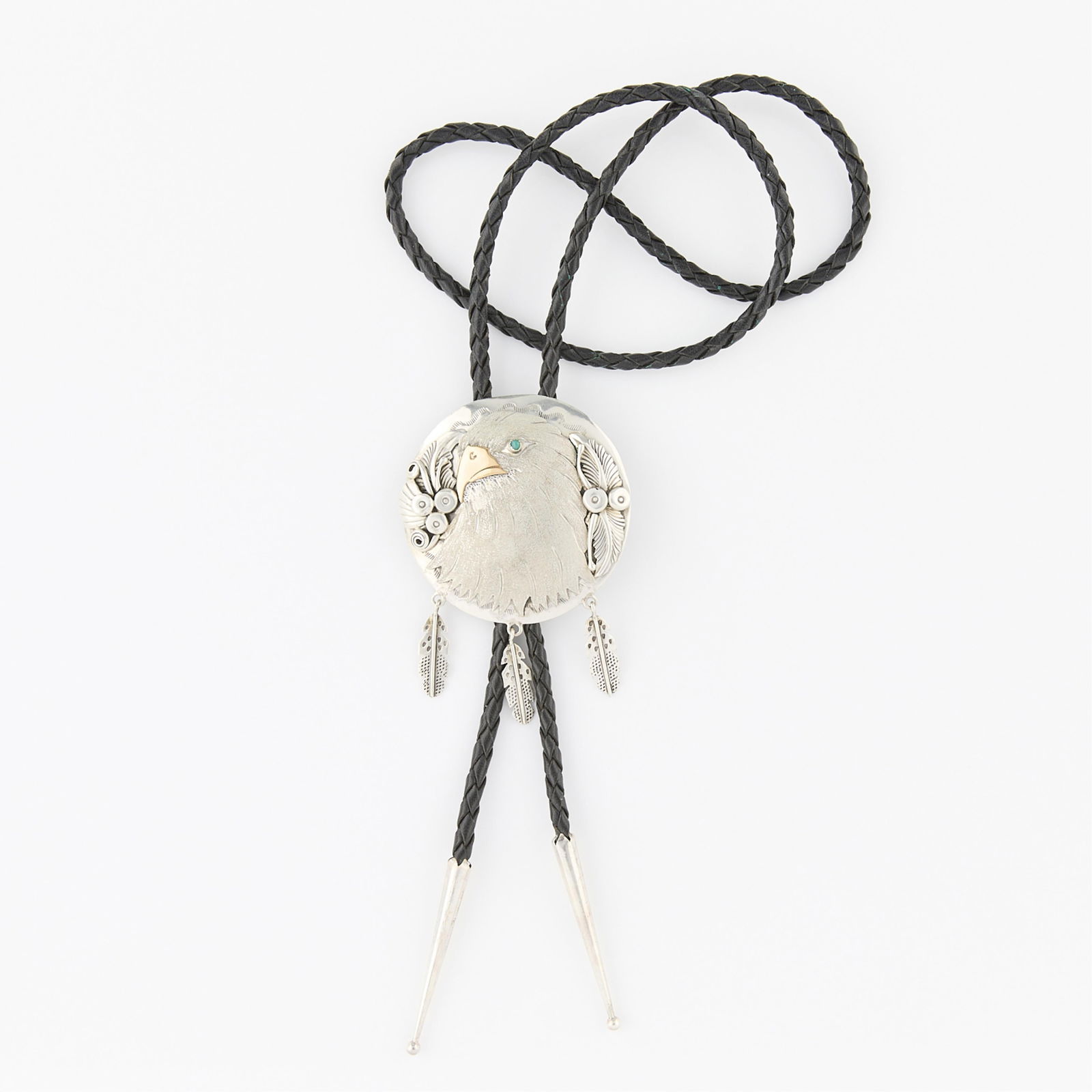 Sterling Bolo Tie with Eagle (1 of 9)