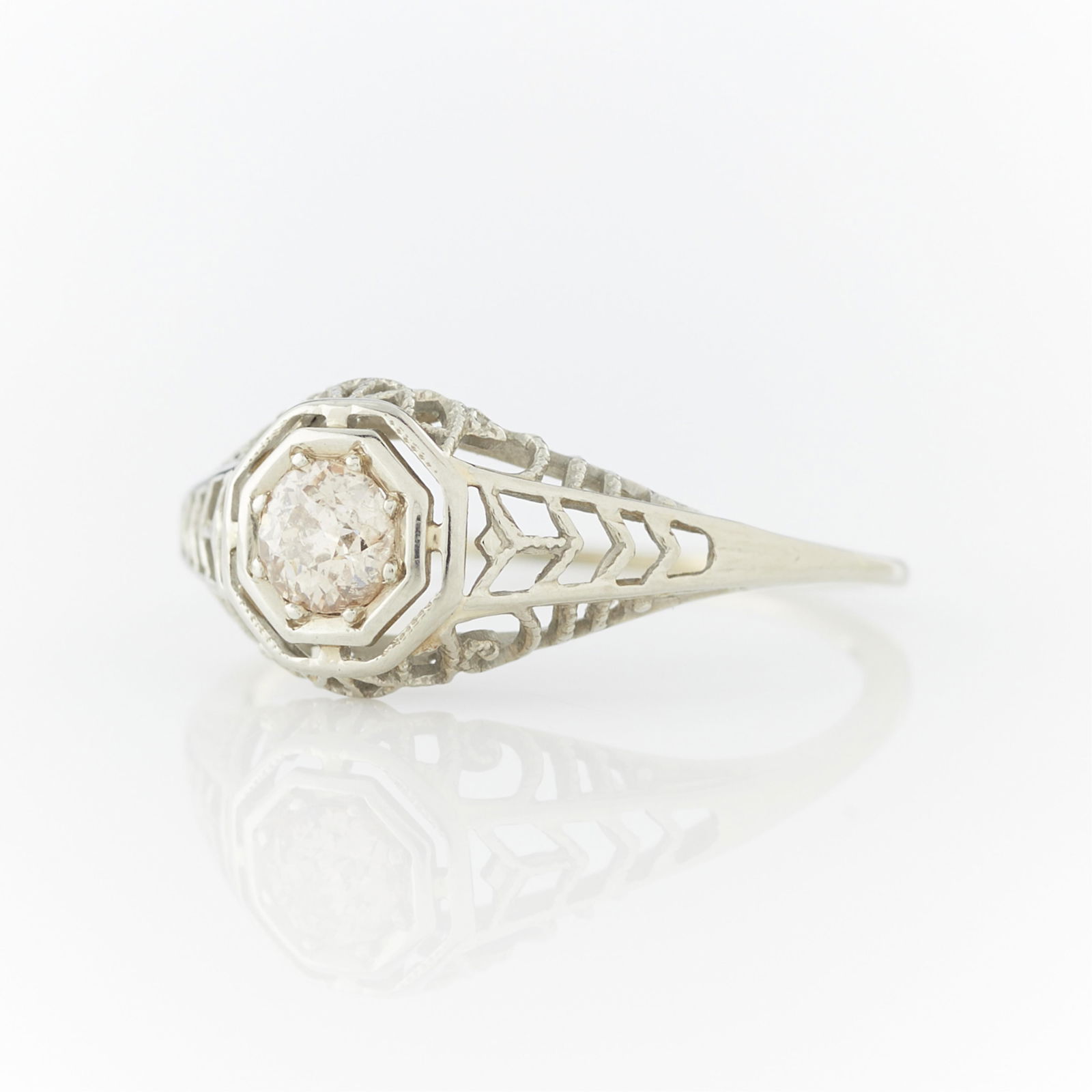 14k Gold & Diamond Filigree Ring (1 of 9)