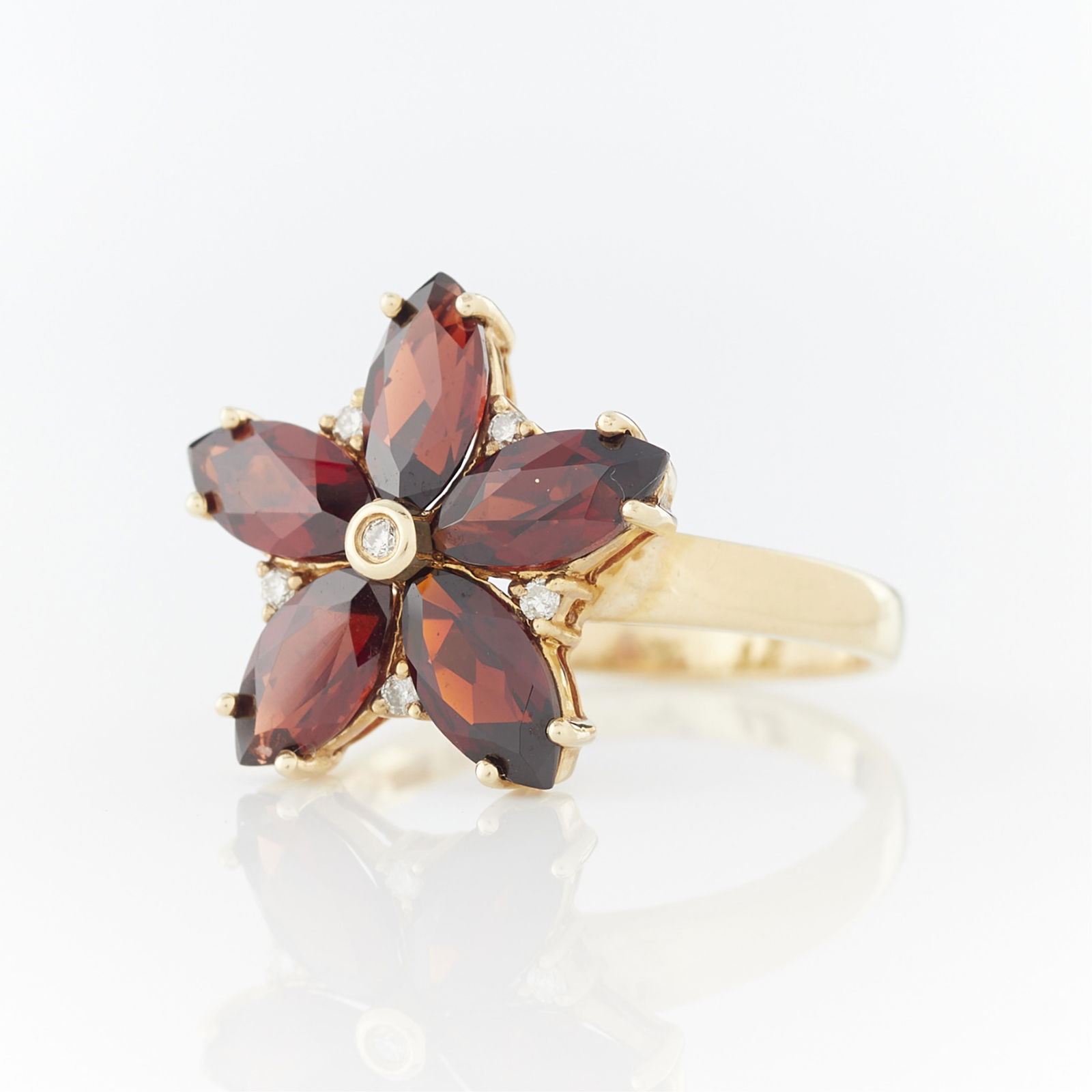 14k Yellow Gold, Garnet & Diamond Ring (1 of 11)
