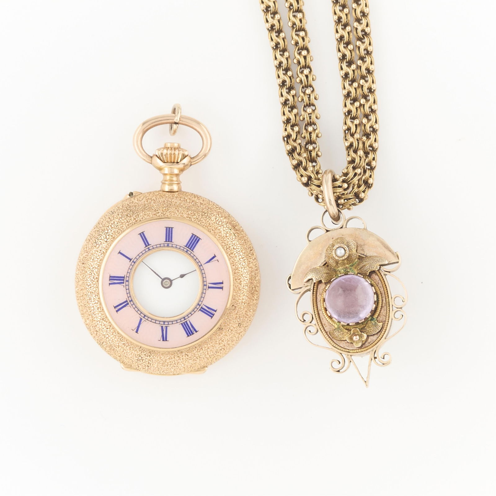 18k Swiss Pocket Watch & Gold Plate Fob (1 of 18)