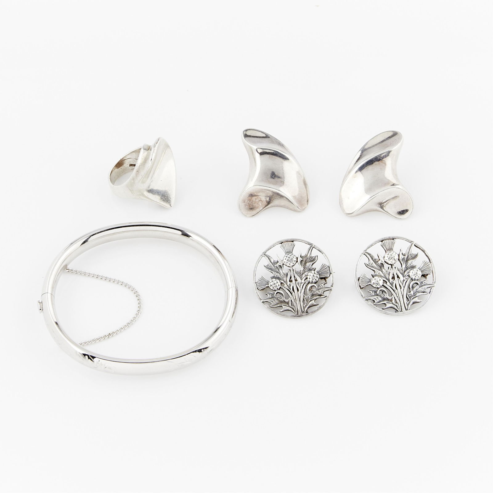 Group of 4 Sterling Jewelry - Modernist & Scottish (1 of 9)