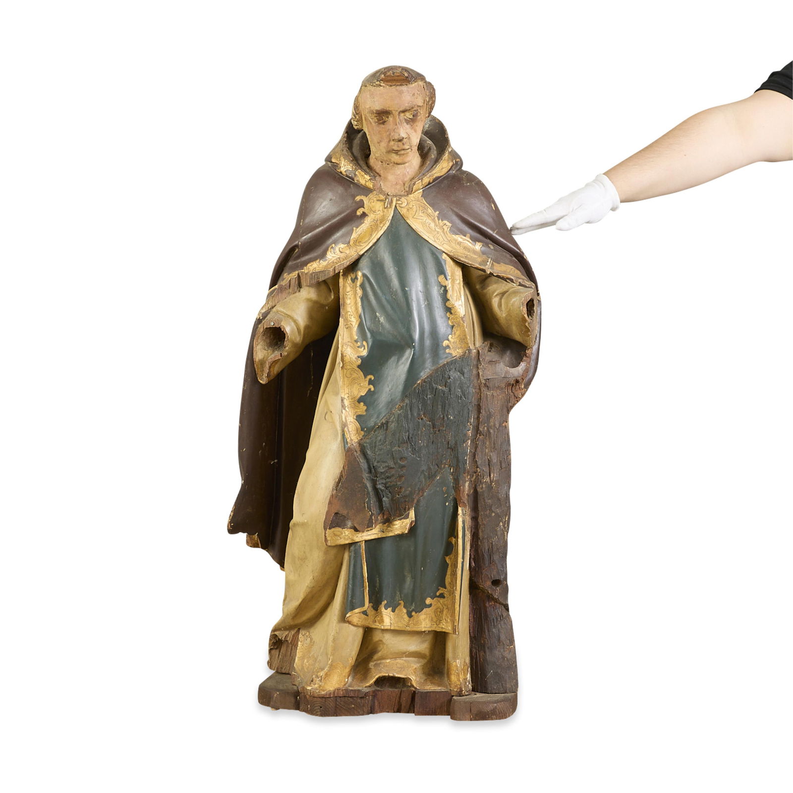 Large Polychrome Early Saint Statue (1 of 14)