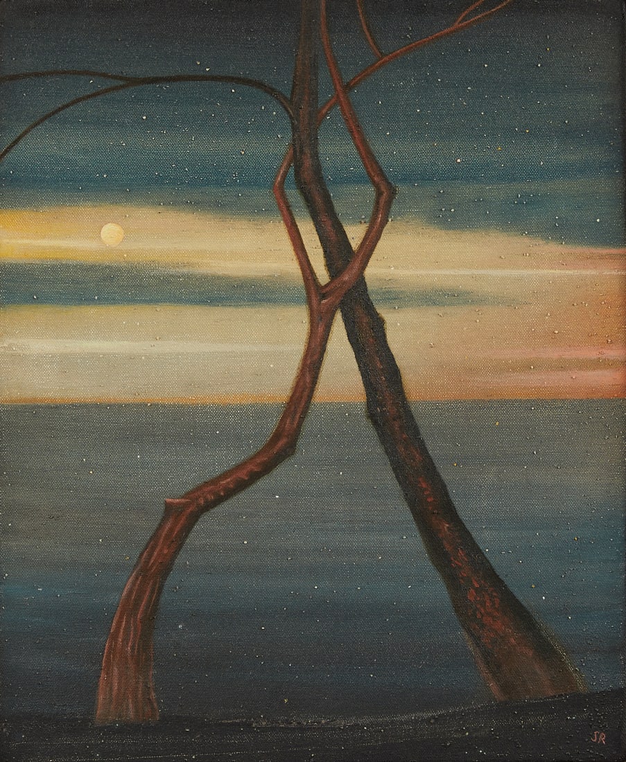 Steven Rydberg "Two Trees at Night" Painting 2008 (1 of 5)