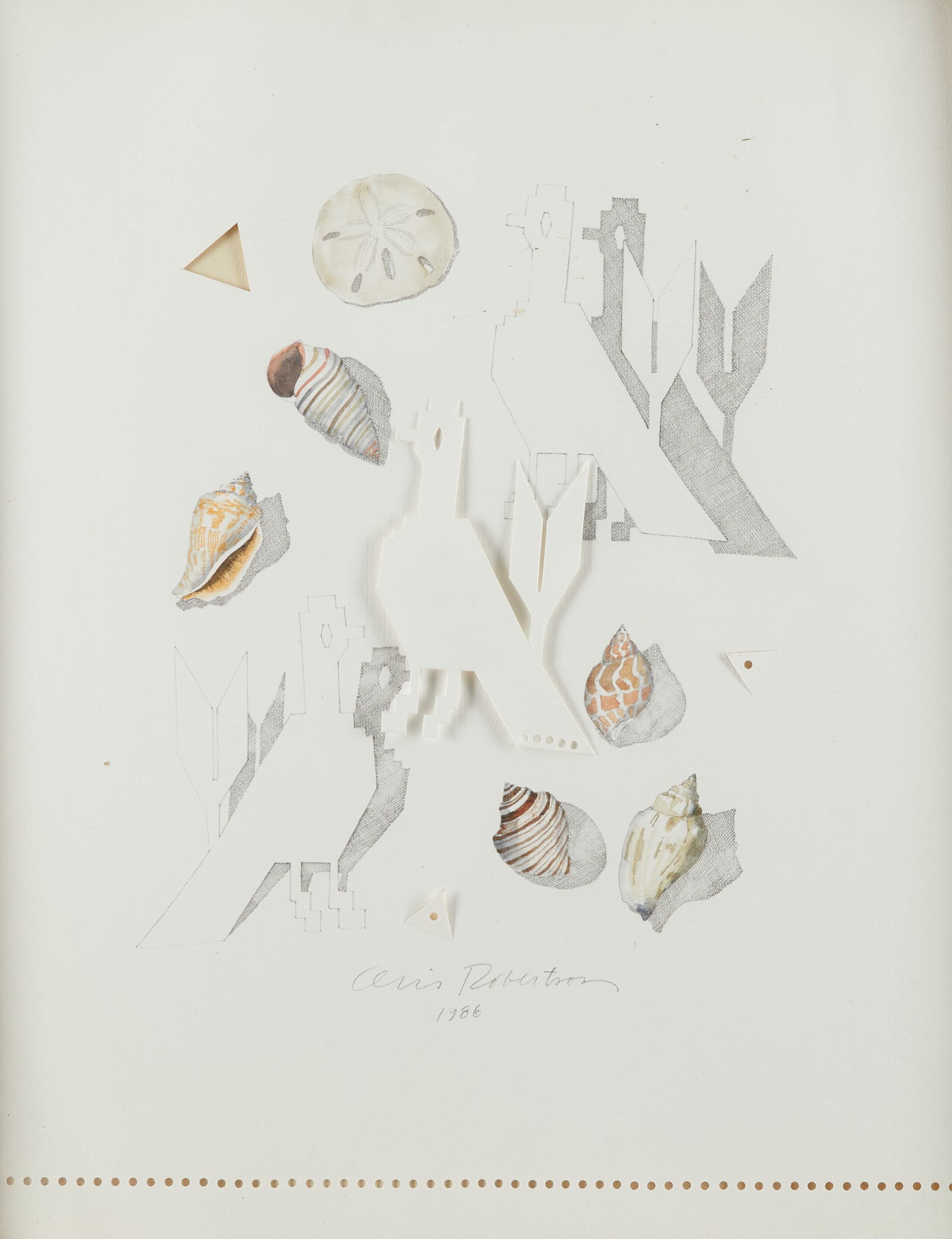 Oris Robertson Seashells & Birds Mixed Media 1986 (1 of 6)