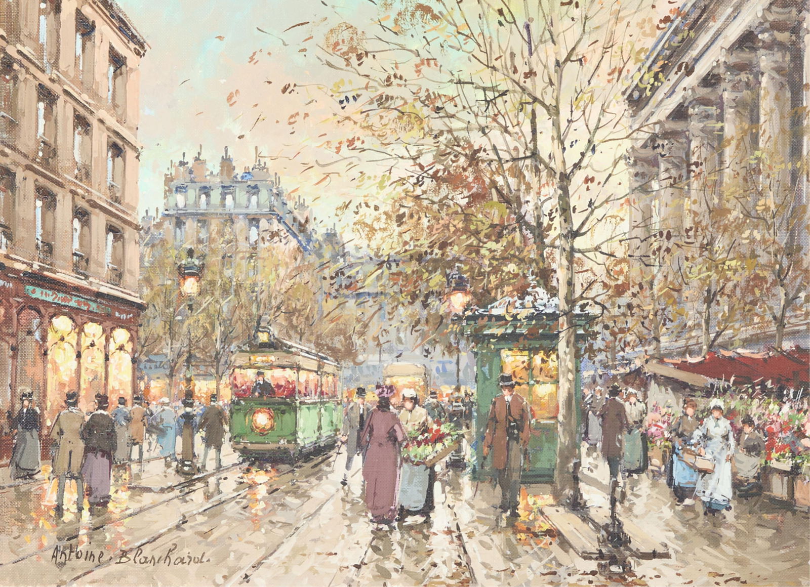 Antoine Blanchard "Marche aux Fleurs" Painting (1 of 6)