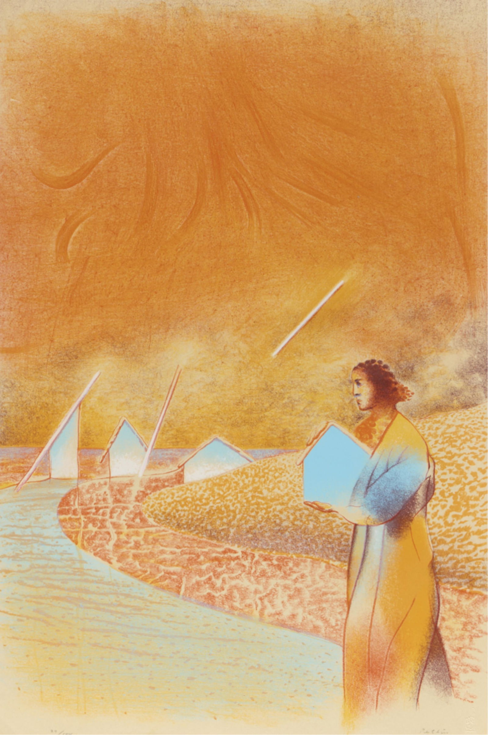 Irving Petlin "Joseph and his Houses" Print 1981 (1 of 6)