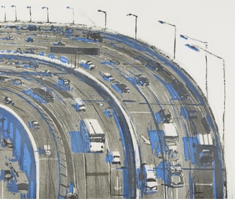 Wayne Thiebaud "Freeway Curve" Print 1979