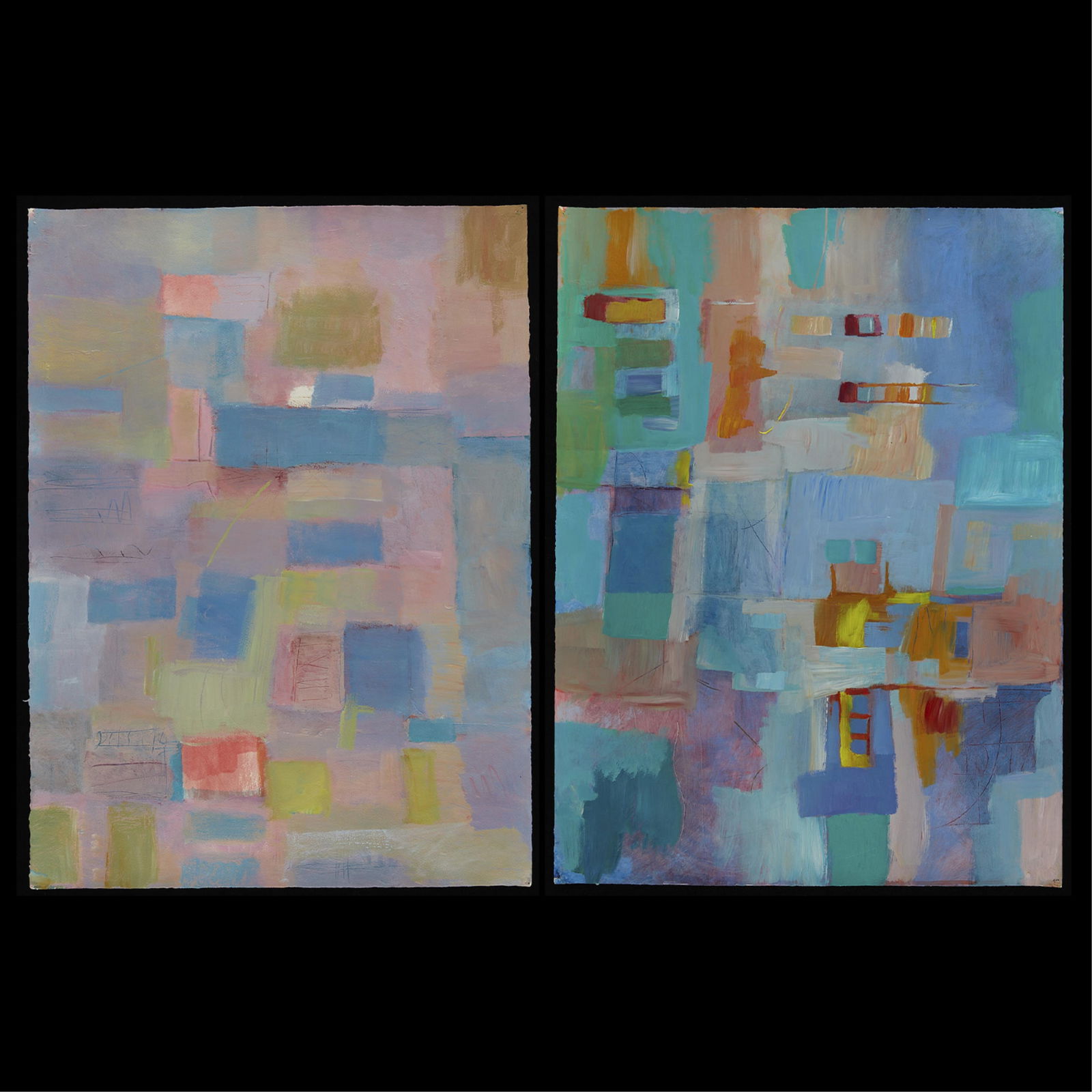 2 Patrick Bradley Geometric Acrylic Paintings (1 of 16)