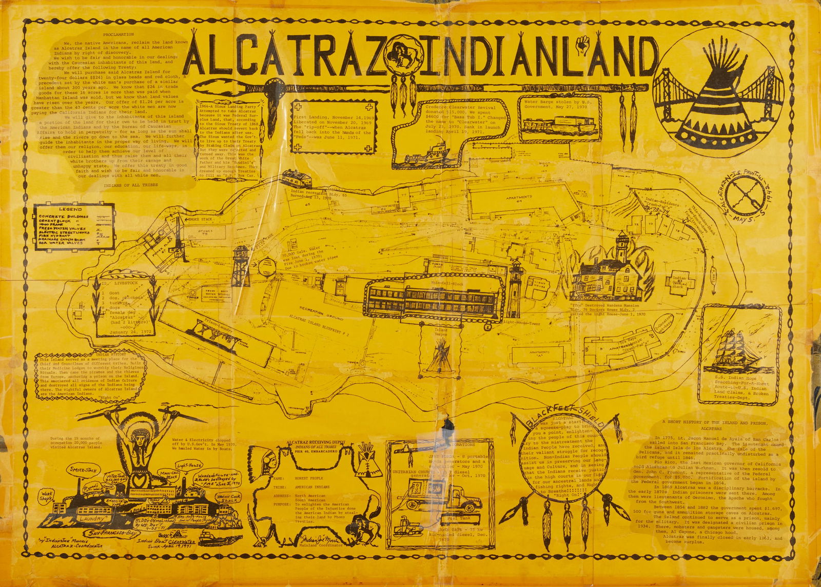 "Alcatraz - Indian Land" Occupation Protest Flyer (1 of 8)