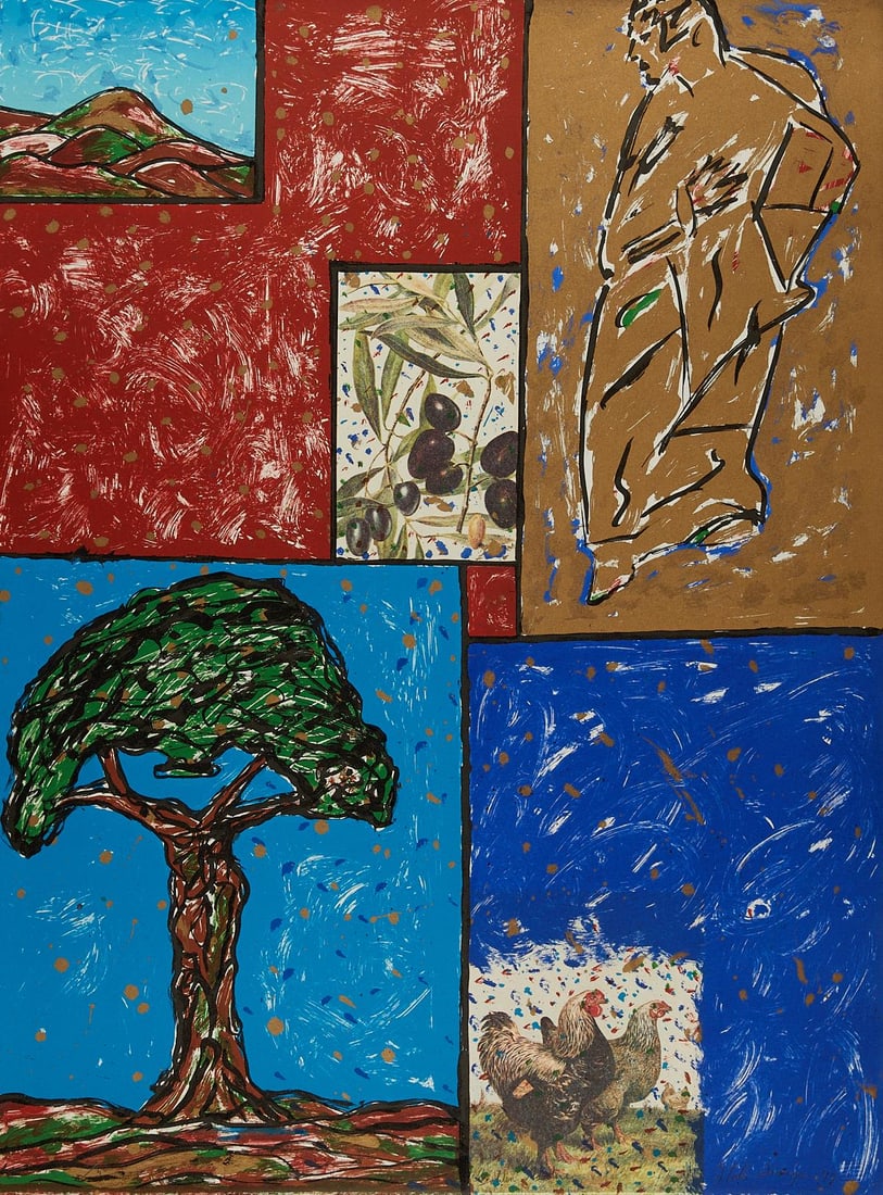 Italo Scanga "Golden Statue" Lithograph 1994 (1 of 7)