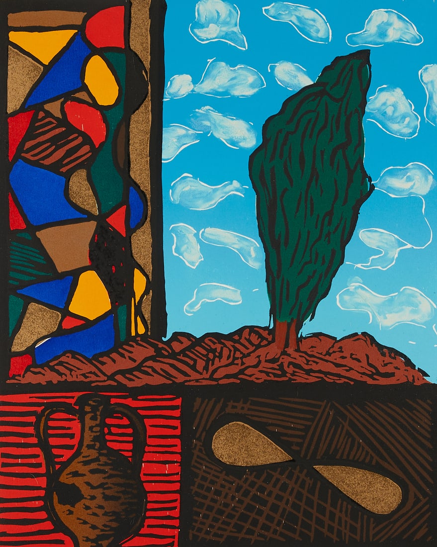 Italo Scanga "Solitary Tree" Woodcut Print 1994 (1 of 7)