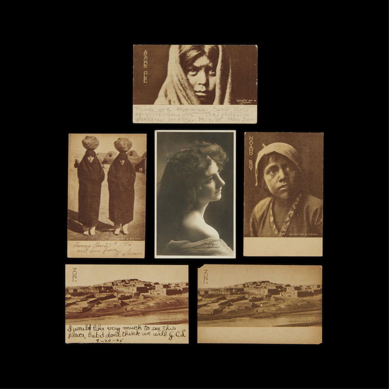 6 Edward Curtis Real Photo Postcards RPPC (1 of 7)
