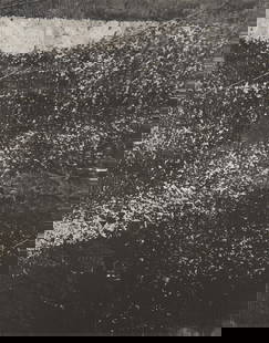 Sam Moyer "East Ender" Photogravure 2013: Sam Moyer (American, b. 1983). Photogravure on Sommerset satin white paper titled "East Ender" depicting an abstract black and white composition, 2013. Signed along a card along the verso. F