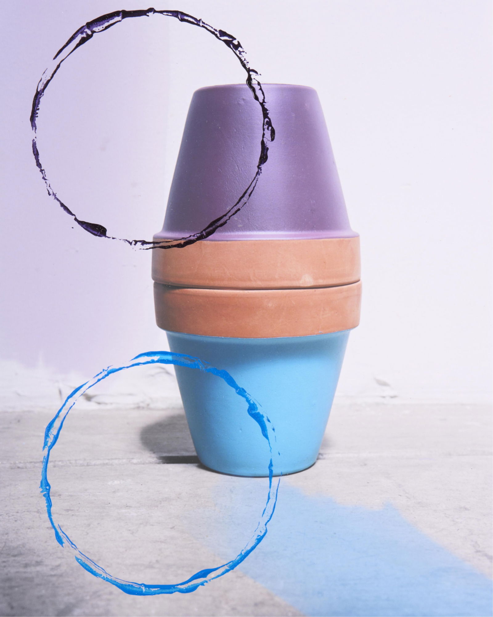 Sam Falls "Pots, Purple and Aqua" Mixed Media 2013 (1 of 5)