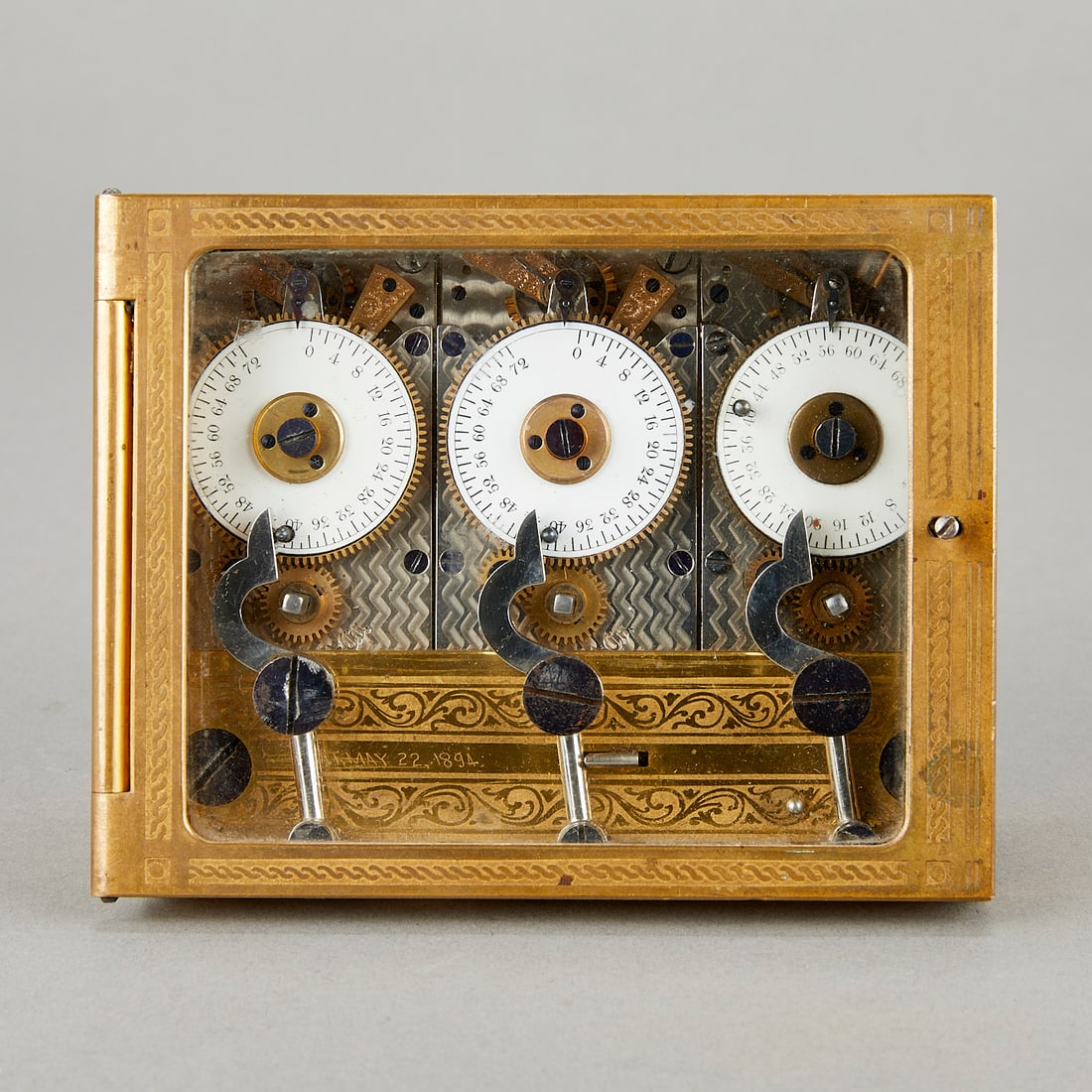 Late 19th c. Bank Safe Triple Vault Timer Locks (1 of 17)