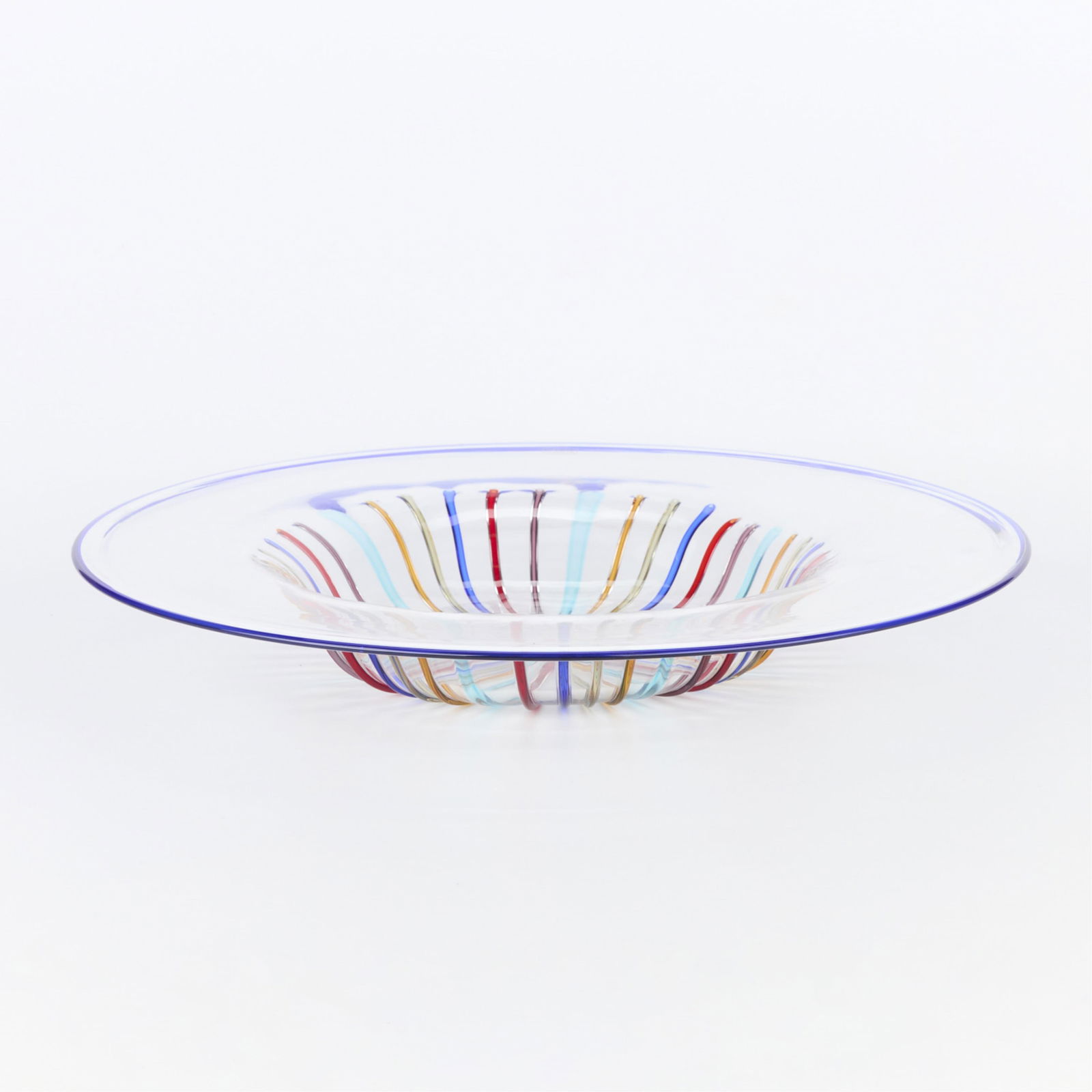 Lrg Lino Tagliapietra Murano Glass Rainbow Bowl (1 of 8)
