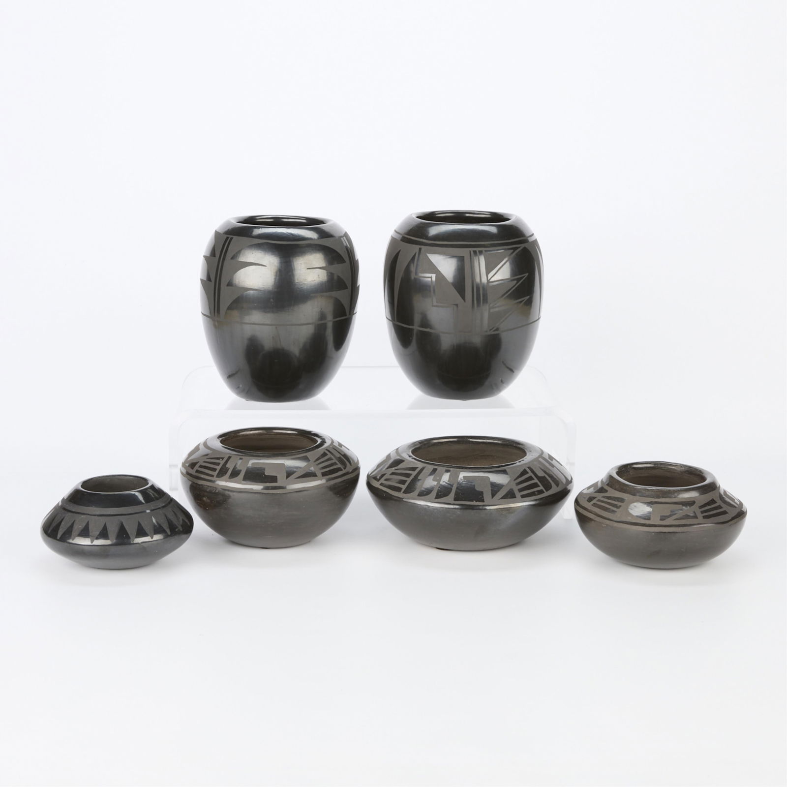6 Naranjo Blackware Ceramic Bowl & Vase Vessels (1 of 10)