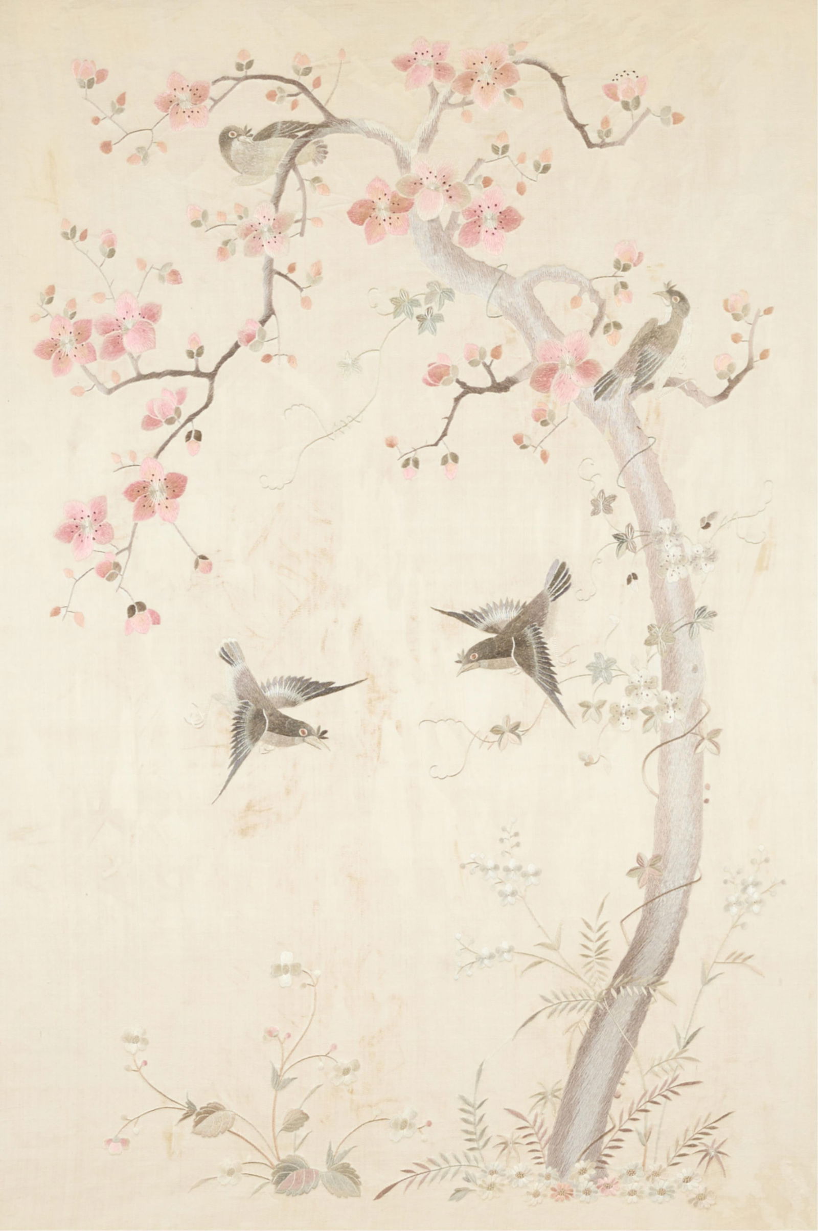 20th c. Chinese Cherry Blossom Embroidery (1 of 4)