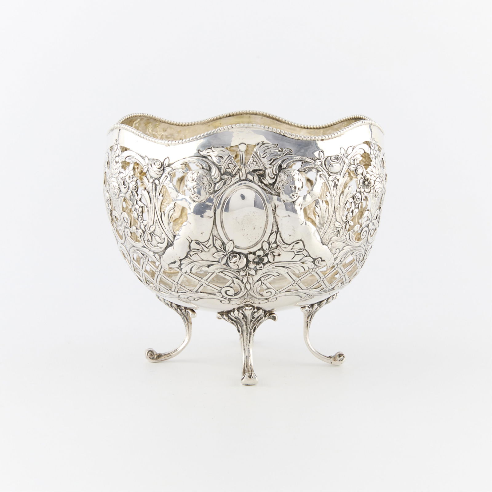 Hanau 800 Silver Pierced Bowl 456.3 g (1 of 9)