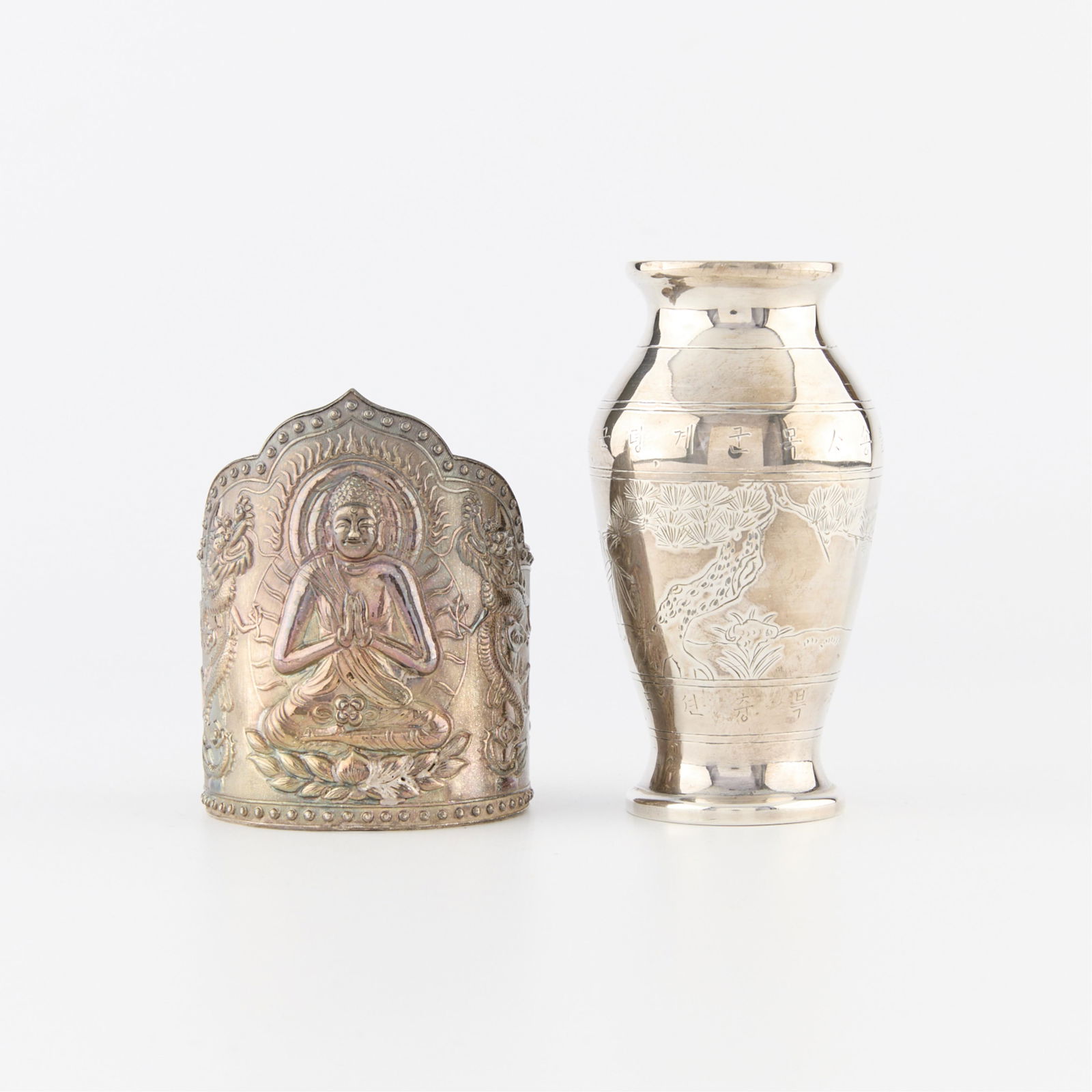 Chinese Silver Vase & Buddha Bangle (1 of 10)