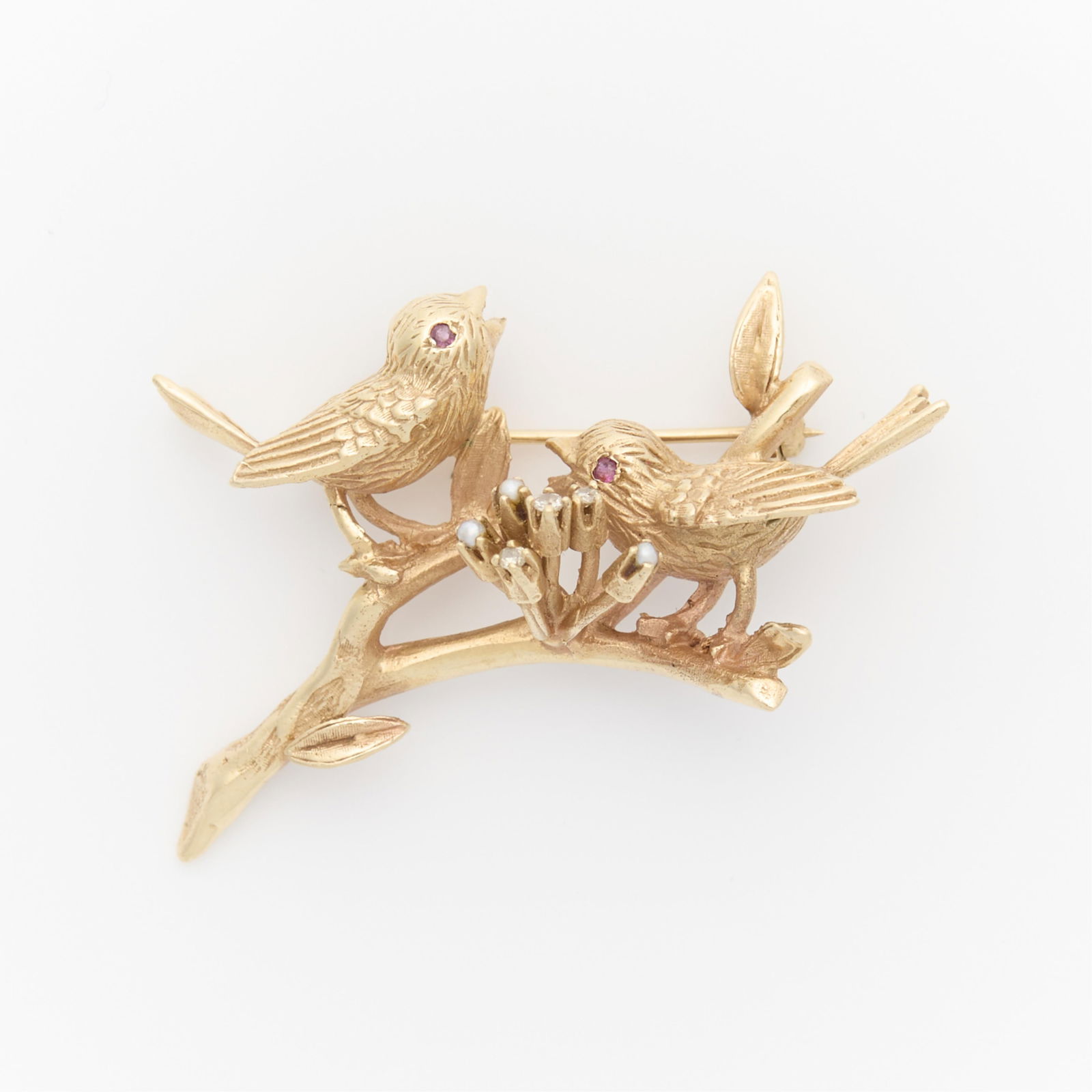 14k Yellow Gold & Diamond Bird Pin (1 of 2)
