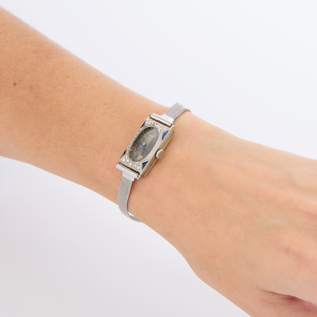 Helbros 18k White Gold, Diamond, & Sapphire Watch (1 of 5)