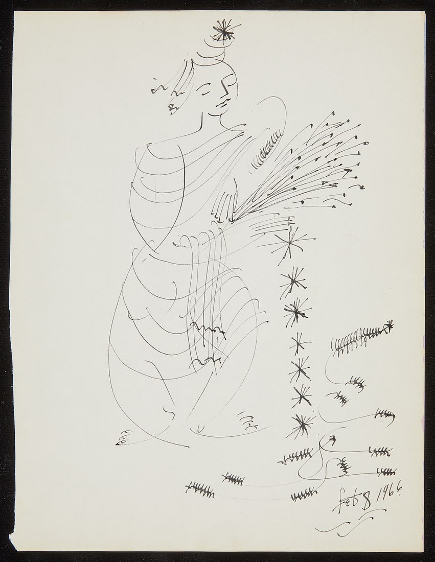 Irene Pereira Dancing Figure Drawing 1966 (1 of 3)