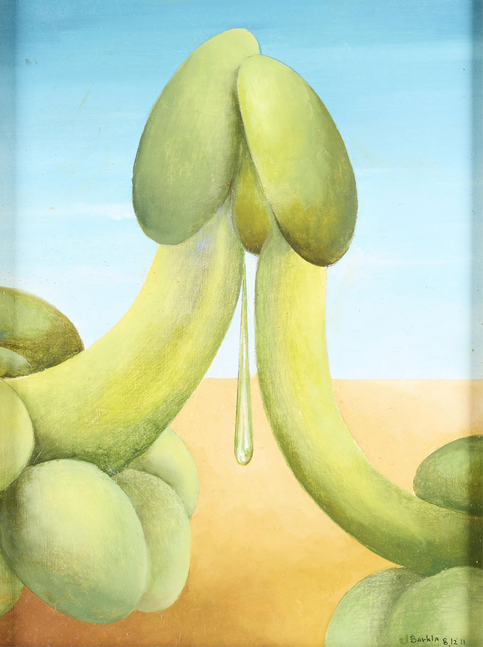 Jack Barkla "Green Drip" Oil Painting (1 of 7)