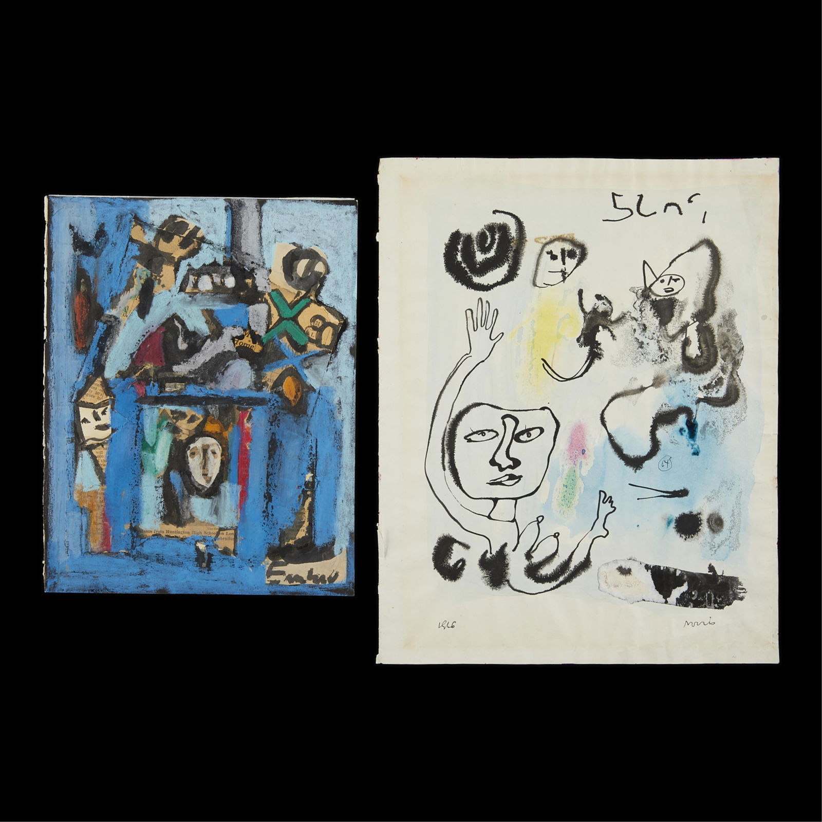 2 Norris Embry Abstract Figural Paintings (1 of 14)