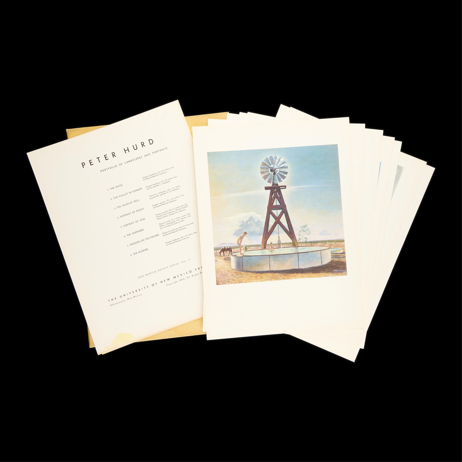 Peter Hurd Print Portfolio 1950: Peter Hurd (American, 1904-1984). Portfolio of eight deeptone offset reproductions. Published by The University of New Mexico Press and printed by R.R. Donnelley & Sons Co., 1950. Part of the "Ne