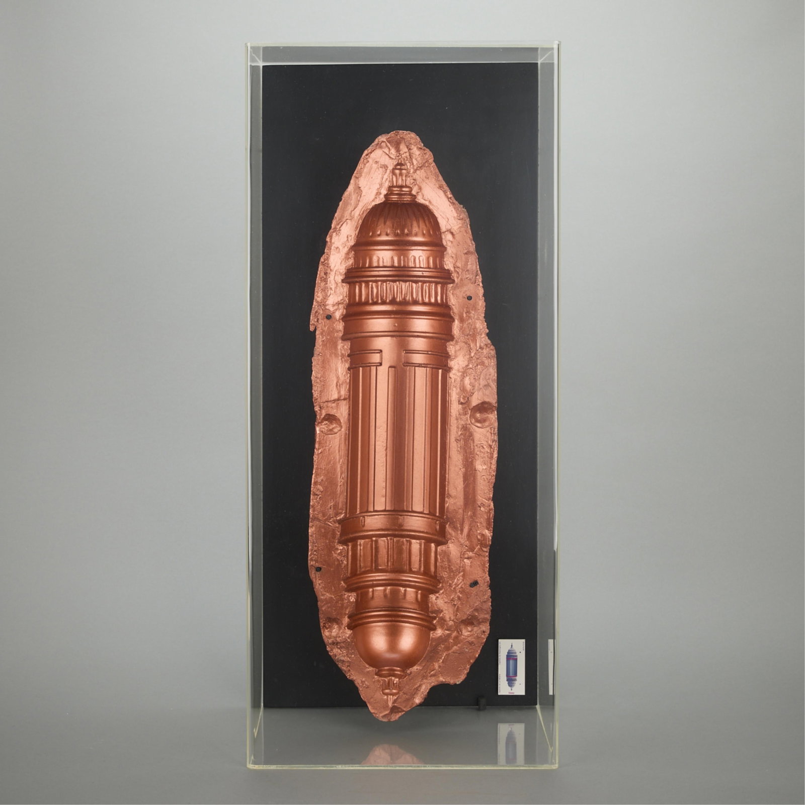 Jaime Avila "Multiplicador de Corazones" Sculpture: Jaime Avila (Colombian, b. 1966). Copper and fiberglass sculpture titled "Multiplicador de Corazones 1" depicting the exterior of the Capitol Building rotunda in Washington D.C. mirrored, 20