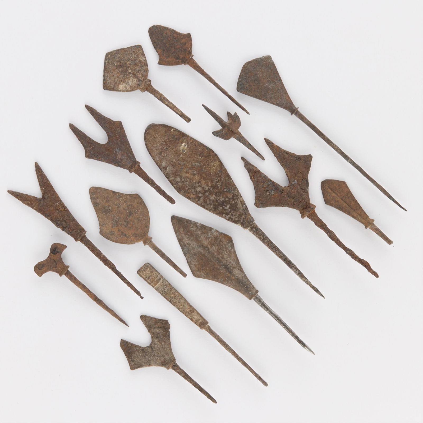 17 Chinese Liao Dynasty Iron Arrowheads (1 of 2)