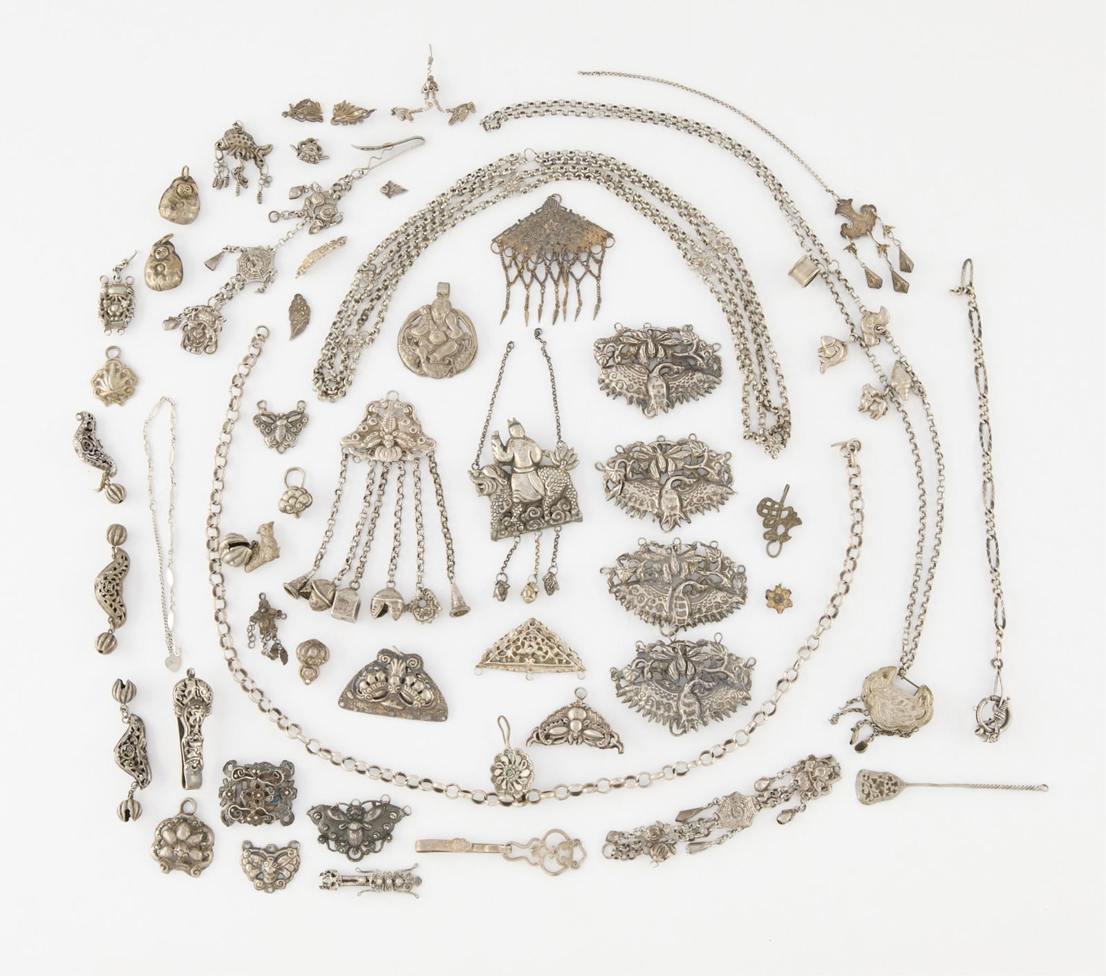 Large Group Chinese Silver Jewelry Components (1 of 5)