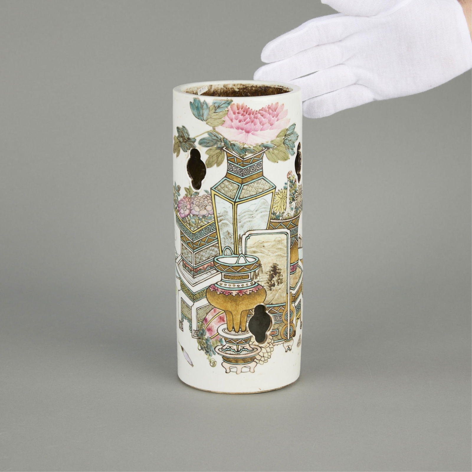 Qing Chinese Famille Rose Porcelain Hat Stand (1 of 4)