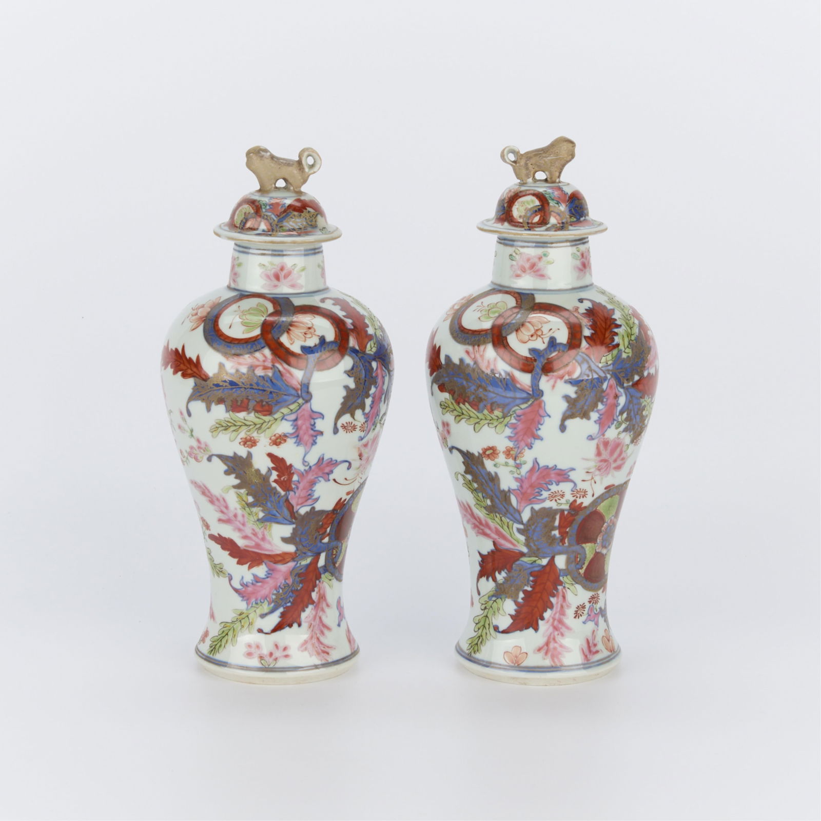 Pair Chinese Porcelain Lidded Baluster Vases (1 of 5)