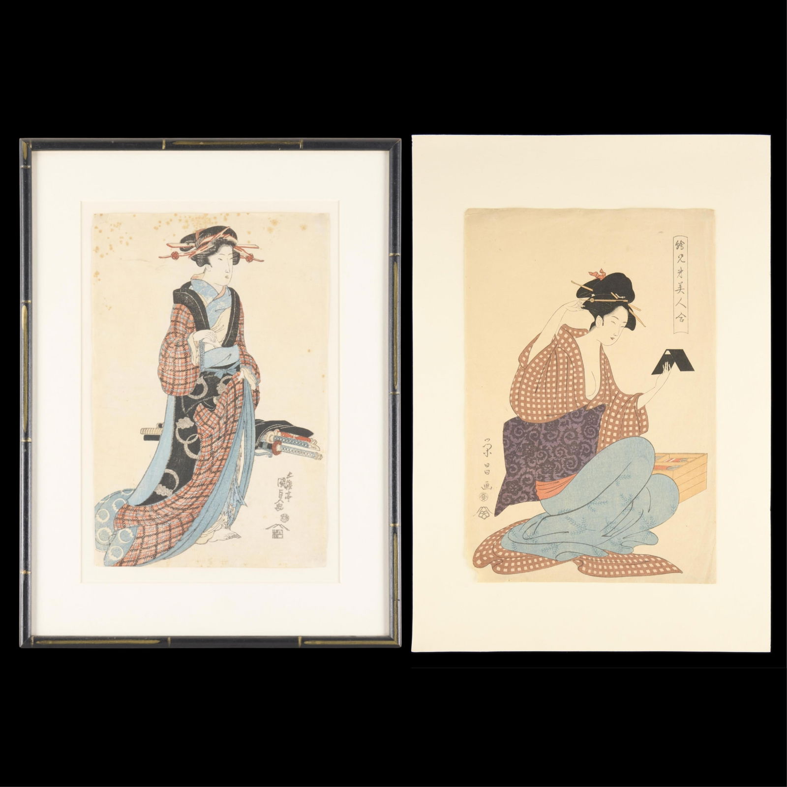 2 19th c. Japanese Woodblocks - Kunisada I (1 of 6)
