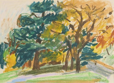 Cameron Booth Autumnal Trees Drawing 1968