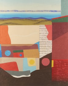 Large Max Papart Abstract Collage Lithograph