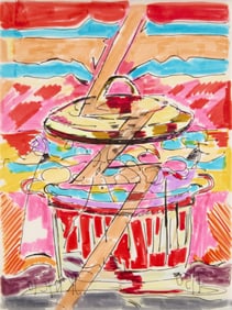 Jutta Koether "Bitches Brew" Ink Tracing 2010