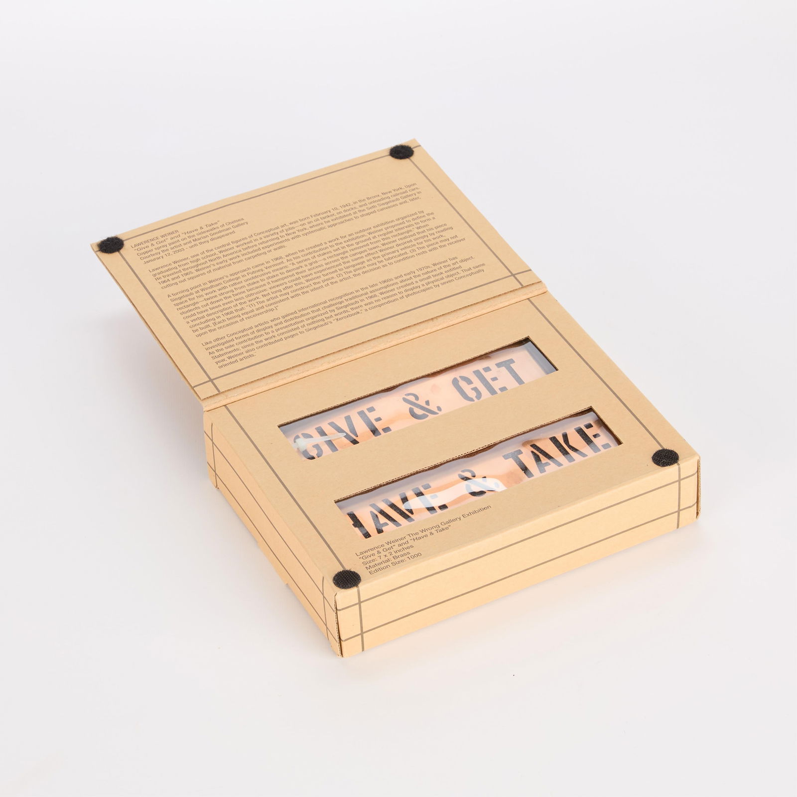 Lawrence Weiner "Give & Get/Have & Take" Brass 2005 (1 of 3)